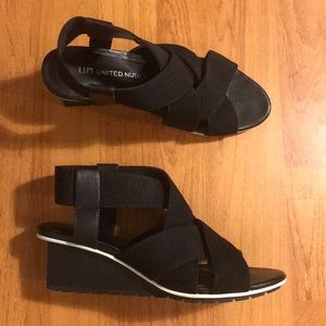 United Nude Elastic Wedge Sandal, Black